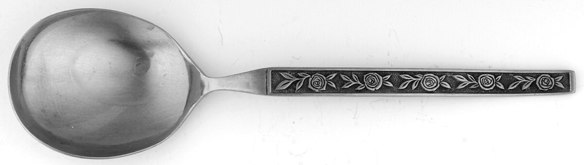 Mexicaly Rose (Stainless) Solid Smooth Casserole Spoon by Interpur-1