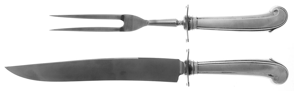 1810 (Sterling, 1930) 2pc Carving-Sm W/Stnl Prongs,Str Guard,Pistol Hdl by International Silver-1
