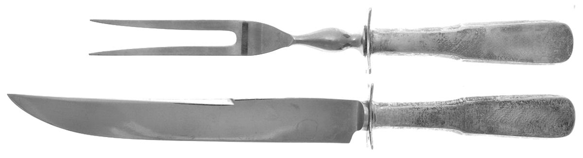 1810 (Sterling, 1930) 2 Piece Small Carving Set W Sterling Guard by International Silver-1