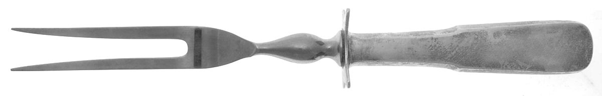 1810 (Sterling, 1930) Small Carving Fork Stainless Prong W/Sterling Guar by International Silver-1
