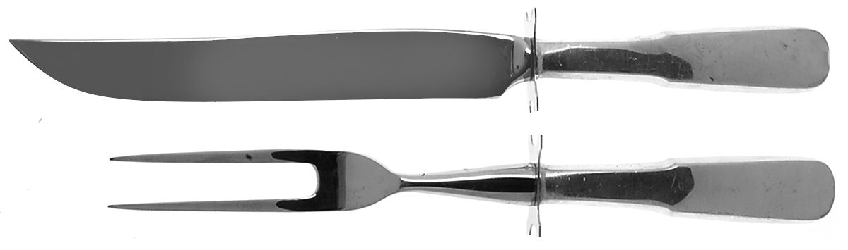 1810 (Sterling, 1930) 2 Piece Small Carving Set W/ Sterling Guard by International Silver-1