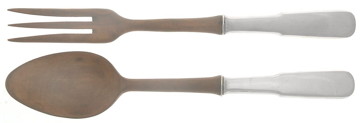 1810 (Sterling, 1930) Wooden Bowl 2-Piece Salad Set by International Silver-1