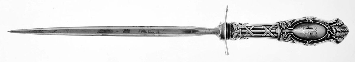 Abbottsford (Sterling, 1907) Large Knife Sharpener-Steel Rod w/Sterling Guard by International Silver-1