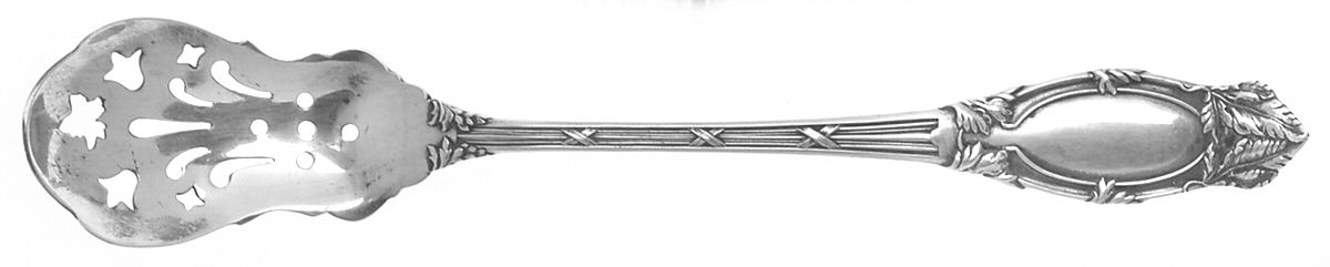 Abbottsford (Sterling, 1907) Pierced Bowl Short Handle Olive Spoon by International Silver-1