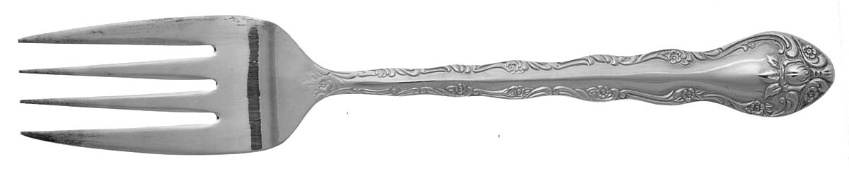 Abbey Rose (Silverplate) Medium Solid Cold Meat Serving Fork by International Silver-1