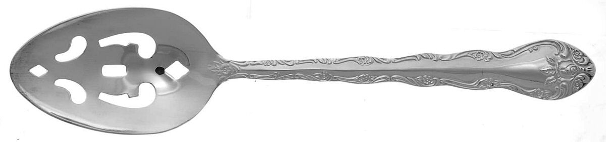 Abbey Rose (Silverplate) Pierced Tablespoon (Serving Spoon) by International Silver-1