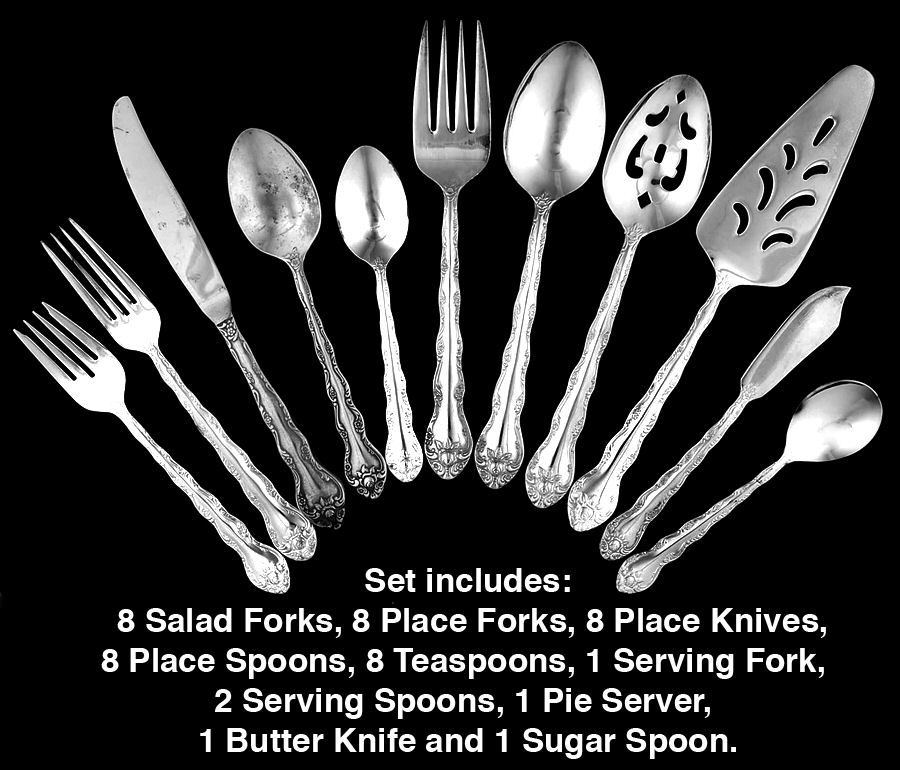 Abbey Rose (Silverplate) 46-Piece Set by International Silver-1
