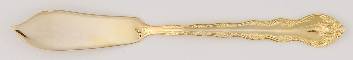 Abbey Rose (Gold Electroplate) Flat Handle Master Butter Knife by International Silver-1
