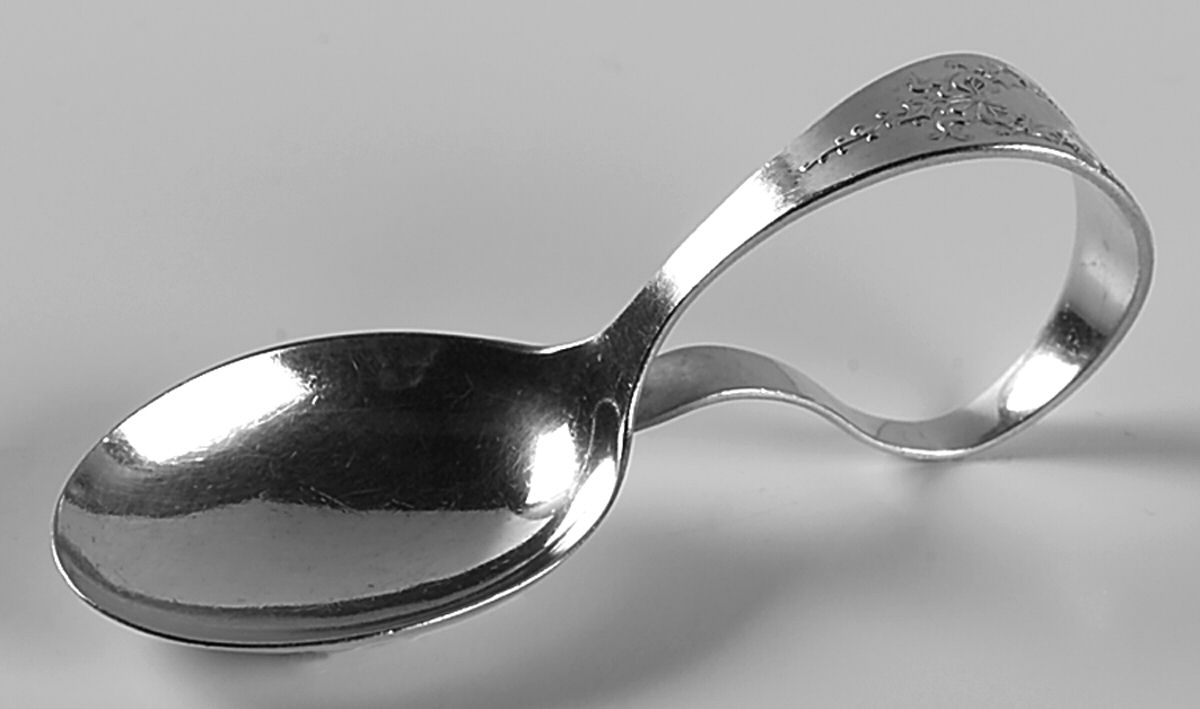 Adanac (Sterling, 1910) Curved Handle Baby Spoon by International Silver-1