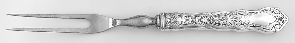 Alhambra (Silverplate, 1907) Small Steak Carving Fork with Stainless Prongs by International Silver-1