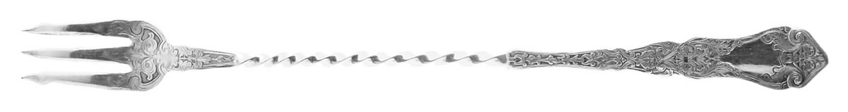 Alhambra (Silverplate, 1907) Long Handle Pickle/Olive Fork by International Silver-1