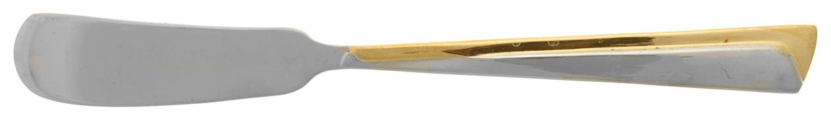 Alliance (Stainless-Gold Accent) Flat Handle Butter Spreader by International Silver-1
