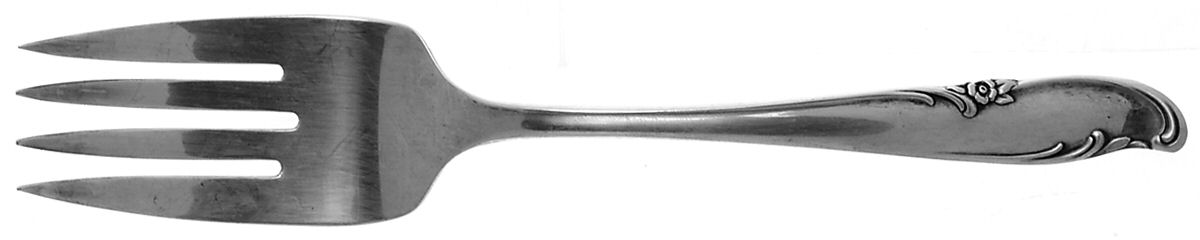 Allure-Teatime (Silverplate, 1959) Medium Solid Cold Meat Serving Fork by International Silver-1