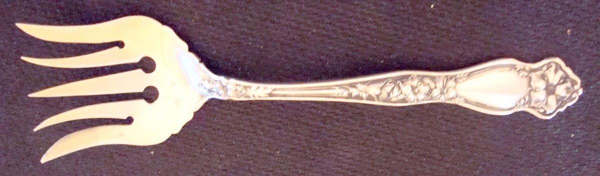 Althea (Sterling, 1910) Large Solid Tined Sardine Serving Fork by International Silver-1