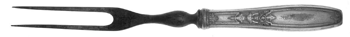Ambassador (Silverplate, 1919) Small Steak Carving Fork with Stainless Prongs by International Silver-1