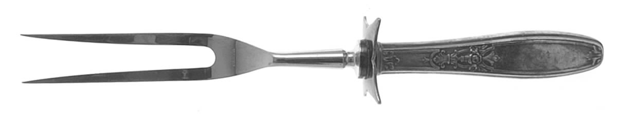 Ambassador (Silverplate, 1919) Large Stainless-Prong Roast Carving Fork by International Silver-1