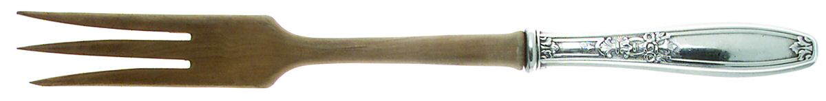 Ambassador (Silverplate, 1919) Salad Serving Fork with Wooden Prongs by International Silver-1