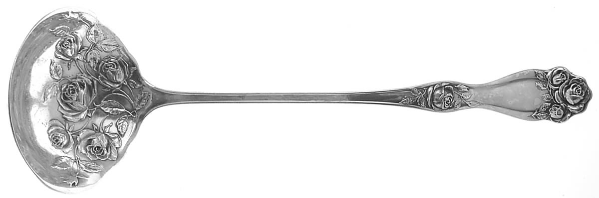 American Beauty Rose (Silverplate, 1909, s) Solid Soup Ladle by International Silver-1