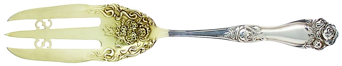 American Beauty Rose (Silverplate, 1909, s) Cake Serving Fork by International Silver-1