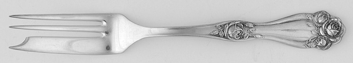 American Beauty Rose (Silverplate, 1909, s) Pastry Fork by International Silver-1