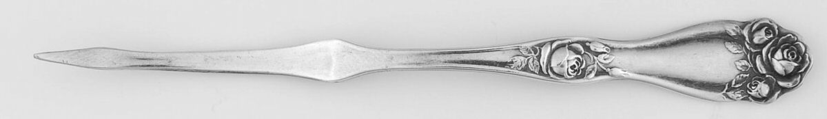 American Beauty Rose (Silverplate, 1909, s) Solid Nut Pick by International Silver-1
