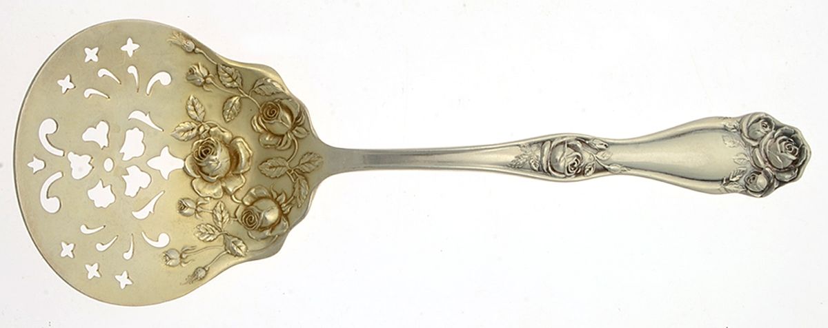 American Beauty Rose (Silverplate, 1909, s) Tomato Server, Solid Piece by International Silver-1