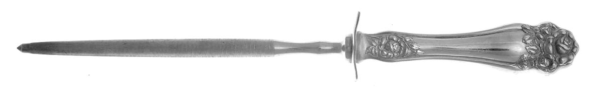 American Beauty Rose (Silverplate, 1909, s) Small Steel Rod Sharpener Knife by International Silver-1