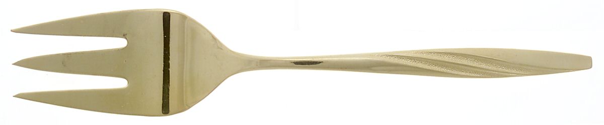 American Flair Gold (Gold Electroplate) Medium Solid Cold Meat Serving Fork by International Silver-1
