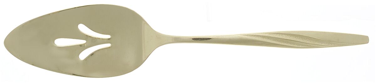 American Flair Gold (Gold Electroplate) Solid Pierced Pie Server by International Silver-1