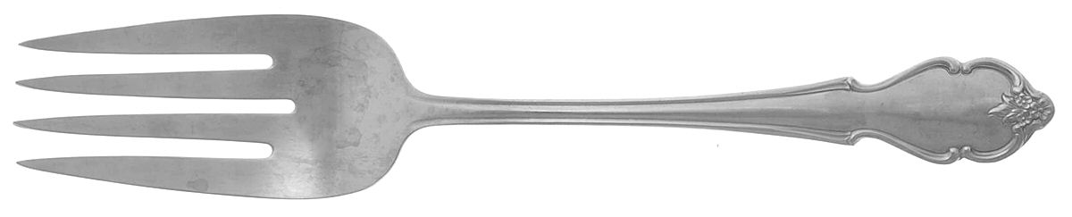 American Rose (Stainless) Large Solid Cold Meat Serving Fork by International Silver-1