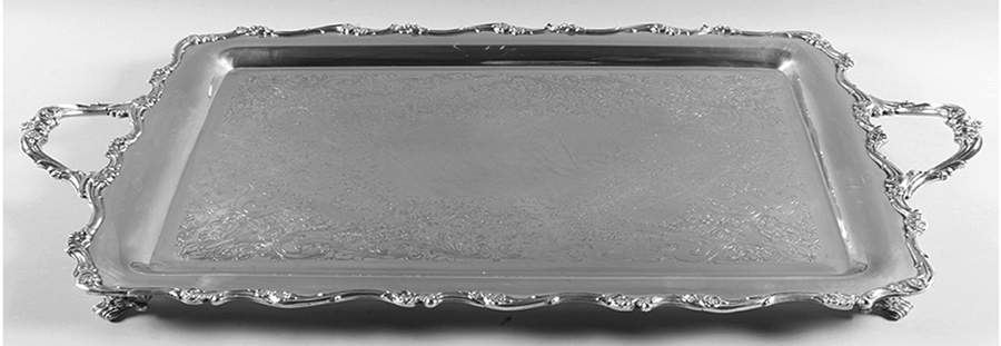 American Rose (Silverplate, Holloware) Medium Footed Waiter Tray by International Silver-1