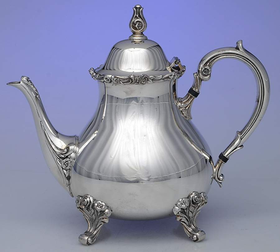American Rose (Silverplate, Holloware) Teapot by International Silver-1