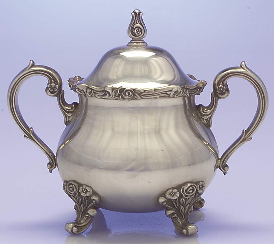 American Rose (Silverplate, Holloware) Sugar Bowl & Lid by International Silver-1