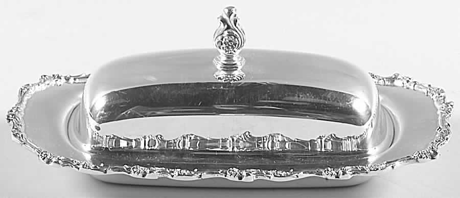 American Rose (Silverplate, Holloware) 1/4 Pound Covered Butter & Liner by International Silver-1