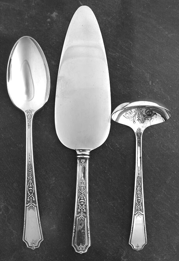 Ancestral (Silverplate, 1924) 3 Piece Completer Set by International Silver-1