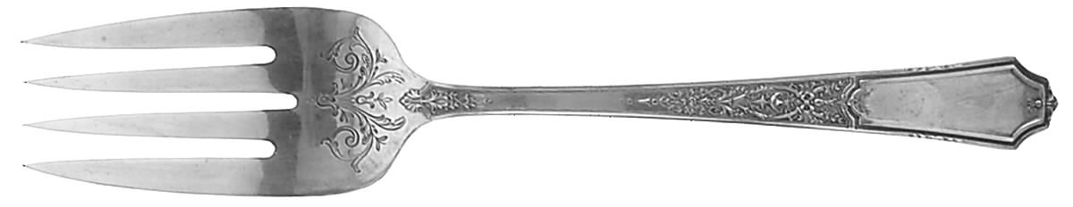 Ancestral (Silverplate, 1924) Large Solid Cold Meat Serving Fork by International Silver-1