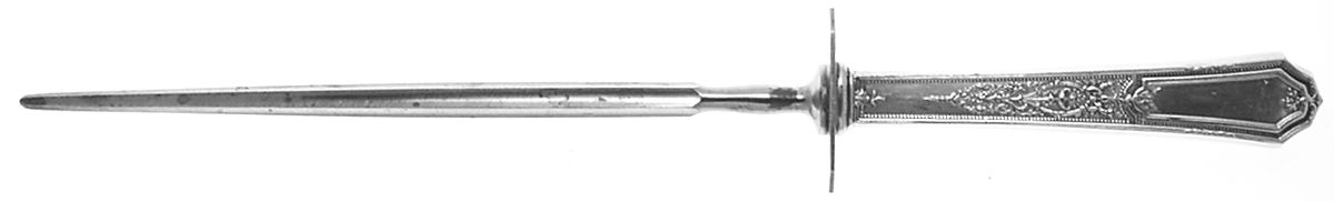 Ancestral (Silverplate, 1924) Large Roast Steel Rod Knife Sharpener by International Silver-1