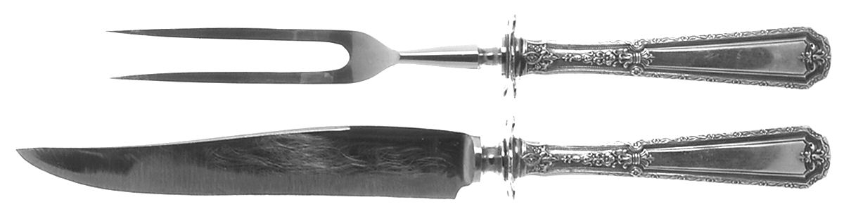 Ancestral (Silverplate, 1924) Small Stainless Blade 2-Piece Steak Carving Set by International Silver-1