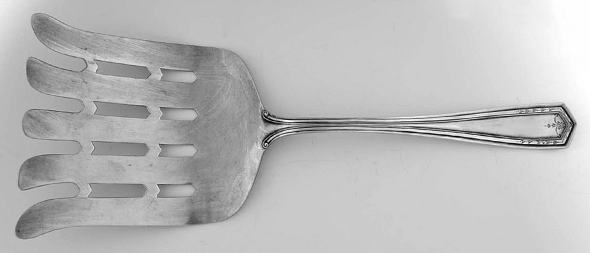 Andover (Sterling, 1919) Large Solid Asparagus Serving Fork by International Silver-1