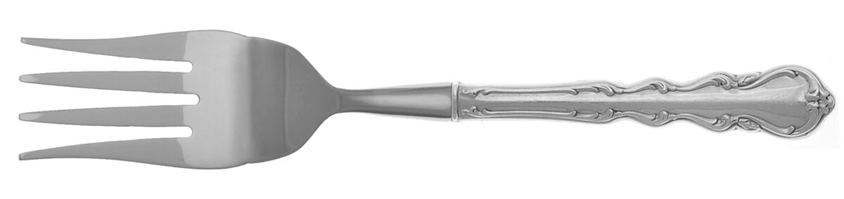 Angelique (Sterling) Cold Meat Fork Large, Stainless Tines HC by International Silver-1