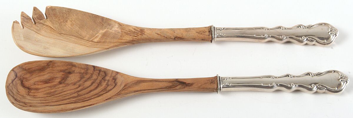 Angelique (Sterling) Wooden Bowl 2-Piece Salad Set by International Silver-1