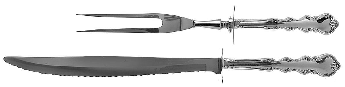 Angelique (Sterling) Large 2-Piece Roast Carving Set w/Stainless Blade by International Silver-1