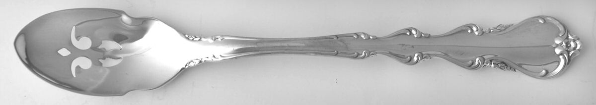 Angelique (Sterling) Short Handled Olive Spoon with Pierced Bowl by International Silver-1
