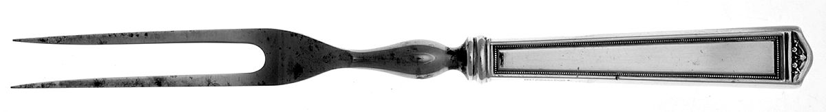 Anniversary (Silverplate, 1923) Small Steak Carving Fork with Stainless Prongs by International Silver-1