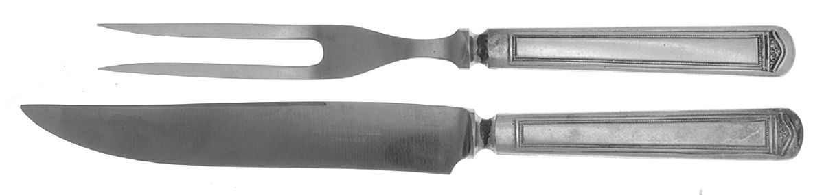 Anniversary (Silverplate, 1923) 2 Pc Indented Handle,Stainless Blade Carving Set by International Silver-1