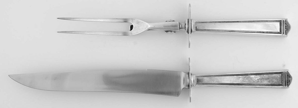 Anniversary (Silverplate, 1923) Small Stainless Blade 2-Piece Steak Carving Set by International Silver-1