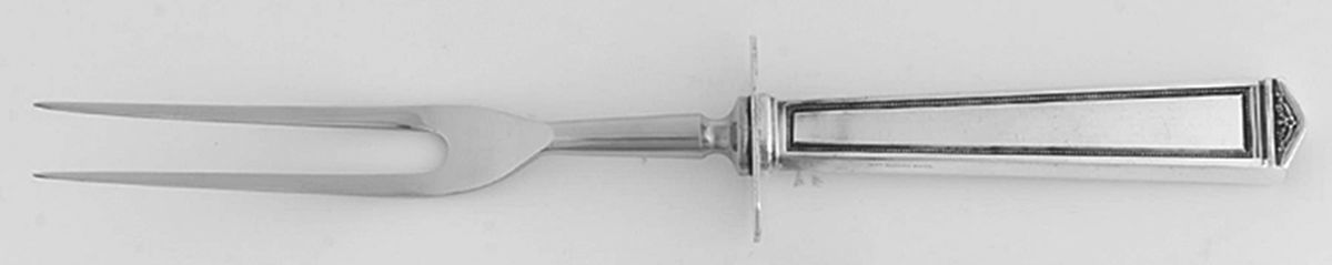 Anniversary (Silverplate, 1923) Small Steak Carving Fork with Stainless Prongs by International Silver-1