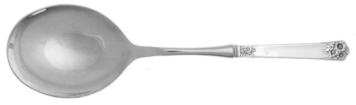 April (Silverplate, 1950) Casserole Spoon with Smooth Stainless Bowl HC by International Silver-1