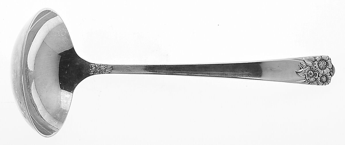 April (Silverplate, 1950) Solid Gravy Ladle by International Silver-1