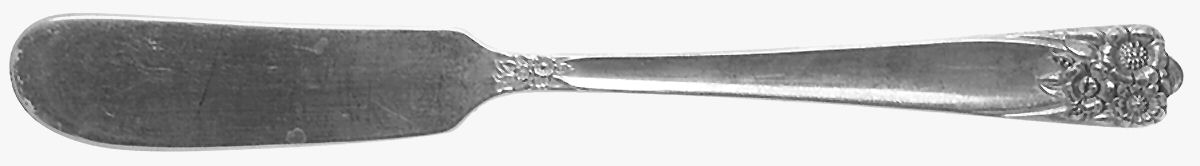 April (Silverplate, 1950) Flat Handle Butter Spreader by International Silver-1